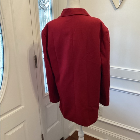 Classic Double Button Red Women’s Blazer (Color: Red) (Size: XXL) - Picture 2 of 4